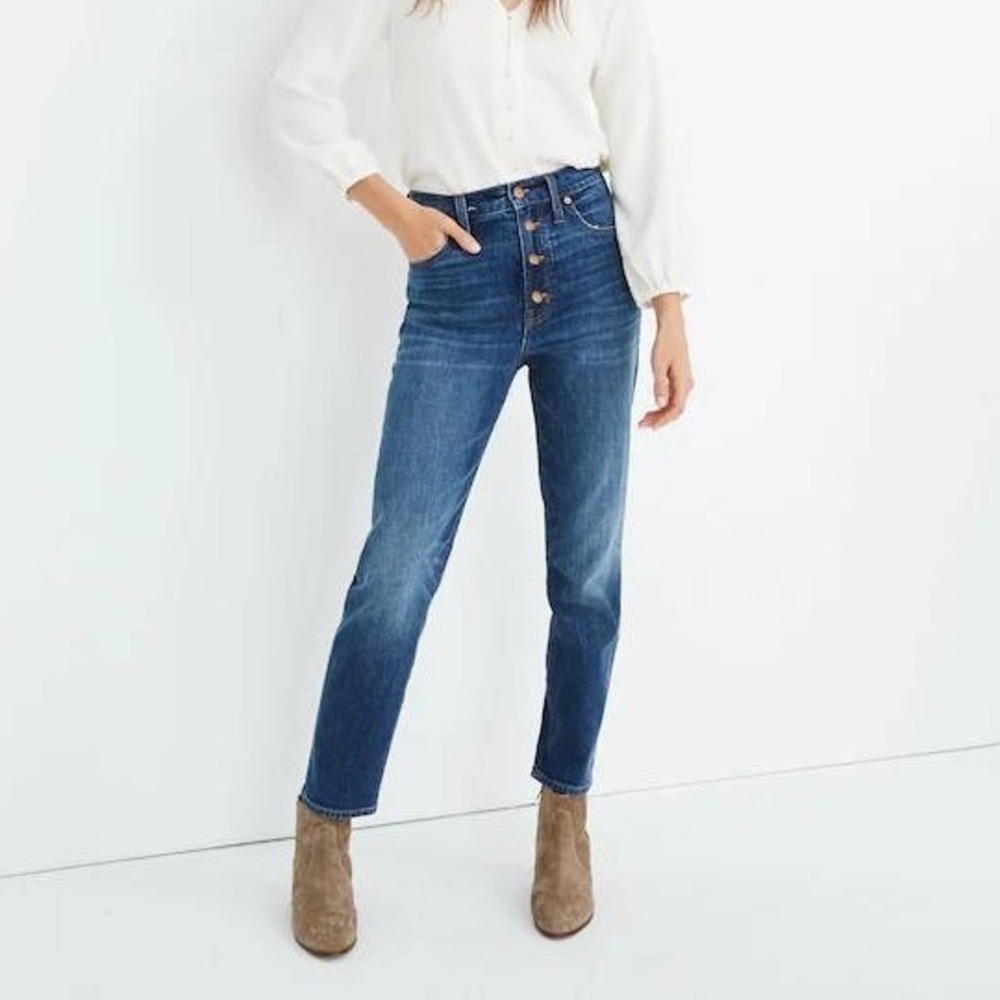 Madewell The Petite Perfect Vintage Jean Barnsdale Wash Button Front Womens 28